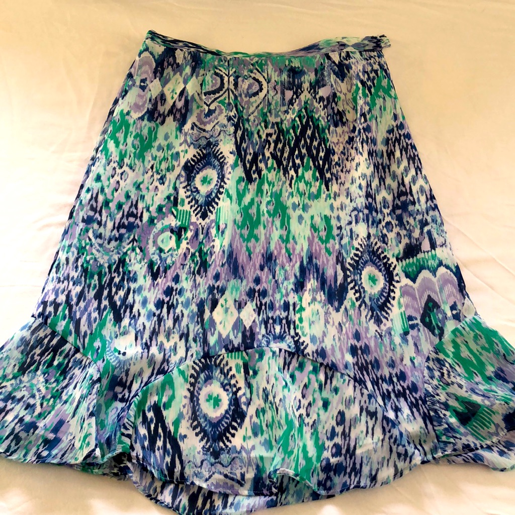 Scallop Flare Peacock Skirt Petite Small